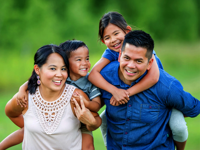 Family picture of father, mother and baby boy